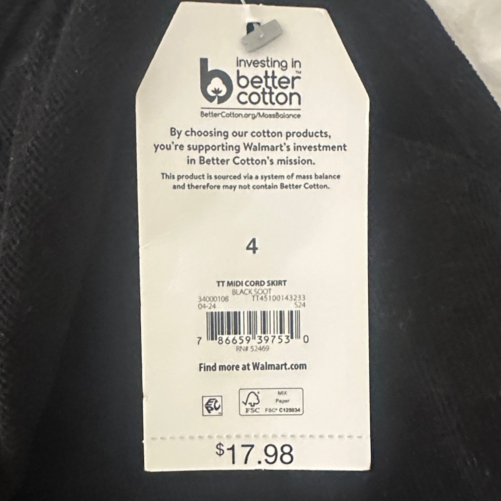 Time and Tru Black High-Waist Pencil Skirt brand new with tags (smoke free home) - Picture 4 of 4